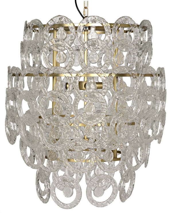 Quebec Chandelier, Metal with Brass Finish