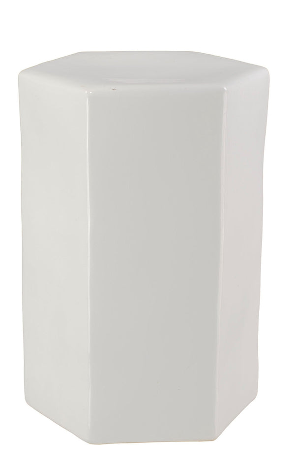 Porto Ceramic Indoor/Outdoor Side Table-Large, White