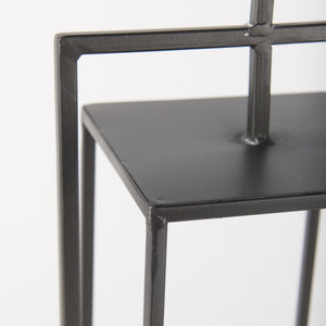 Albus II Small Black Metal Rectangular Table Candle Holder