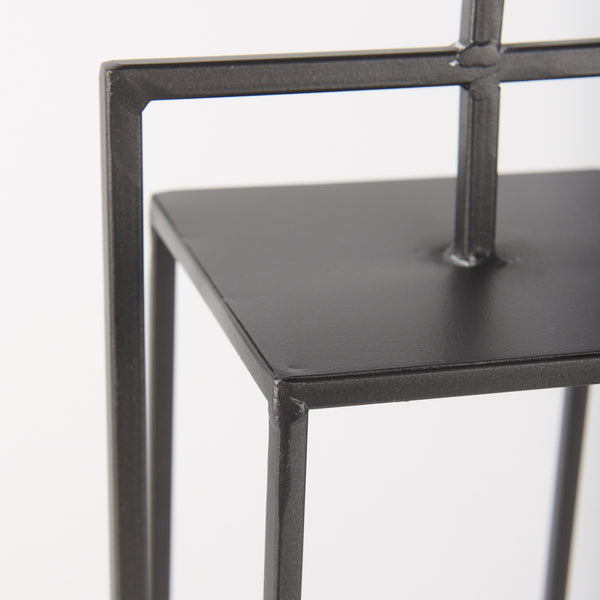 Albus II Small Black Metal Rectangular Table Candle Holder
