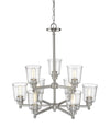 Bohin 9 Light Chandelier in Brushed Nickel  Finish