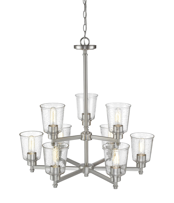 Bohin 9 Light Chandelier in Brushed Nickel  Finish