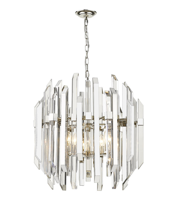 Bova 6 Light Pendant in Polished Nickel Finish