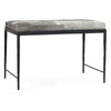 Achen Hide Bench with Hammered Iron Frame in Sparrow Gray