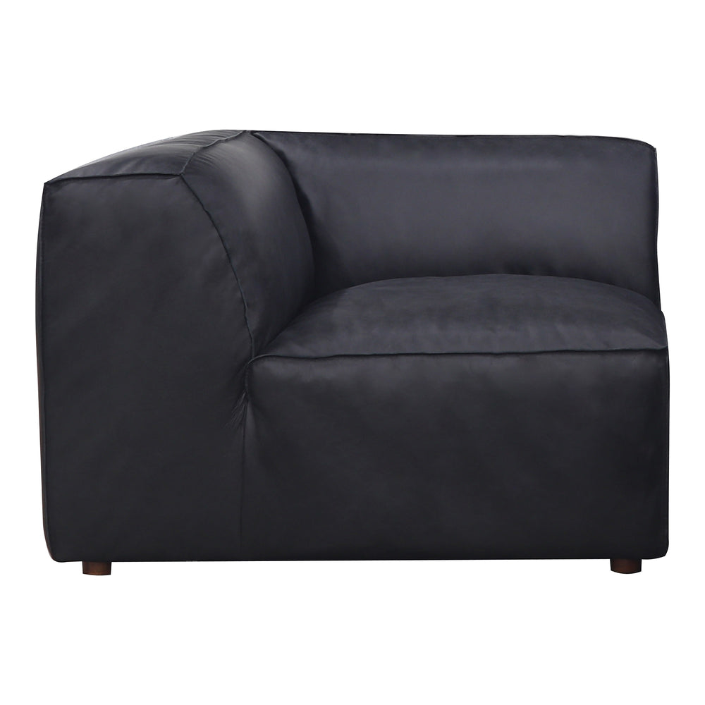 Moe's Form Vantage Black Leather Corner Chair