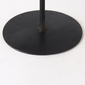 Lorenz (Set of 3) Light Brown Wood W/ Black Metal Base Round Decorative Display Stands