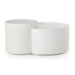 Meza Nesting Coffee Table In Textured White