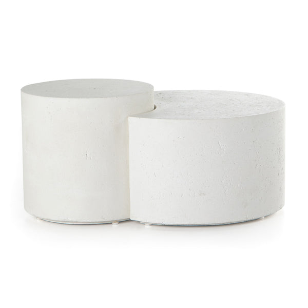 Meza Nesting Coffee Table In Textured White