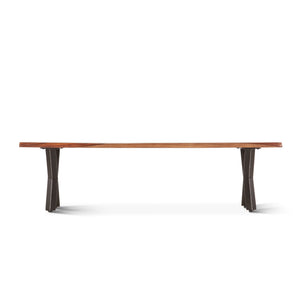 Brisbane 68" Sheesham Wood and Iron Dining Bench, Natural