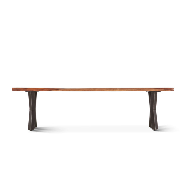 Brisbane 68" Sheesham Wood and Iron Dining Bench, Natural