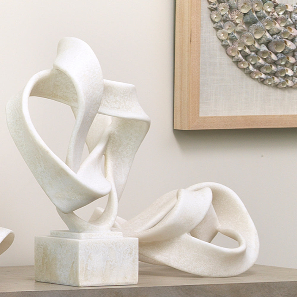 Intertwined Resin Decorative Table Object, White