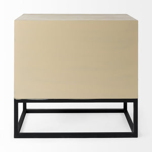Ciara 32L x 16W Beige Fir Veneer 2 Drawer Accent Cabinet