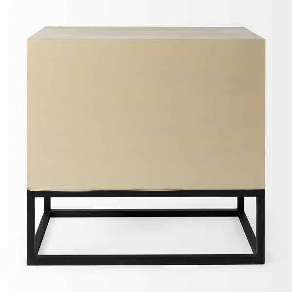 Ciara 32L x 16W Beige Fir Veneer 2 Drawer Accent Cabinet