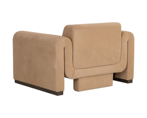 ROMER ARMCHAIR - DISTRESSED BROWN - NUBUCK TAN LEATHER