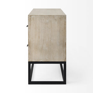 Ciara 32L x 16W Beige Fir Veneer 2 Drawer Accent Cabinet