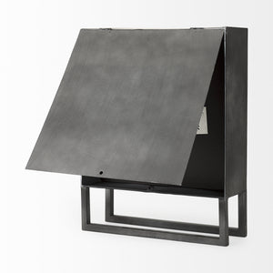 Felix Gray Metal Square Table Clock