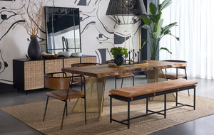BRENAN DINING ARMCHAIR - BRAVO COGNAC