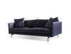 Tux sofa in black leather and black legs