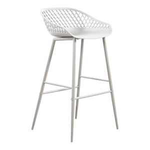 Piazza White Outdoor Barstool Set of 2