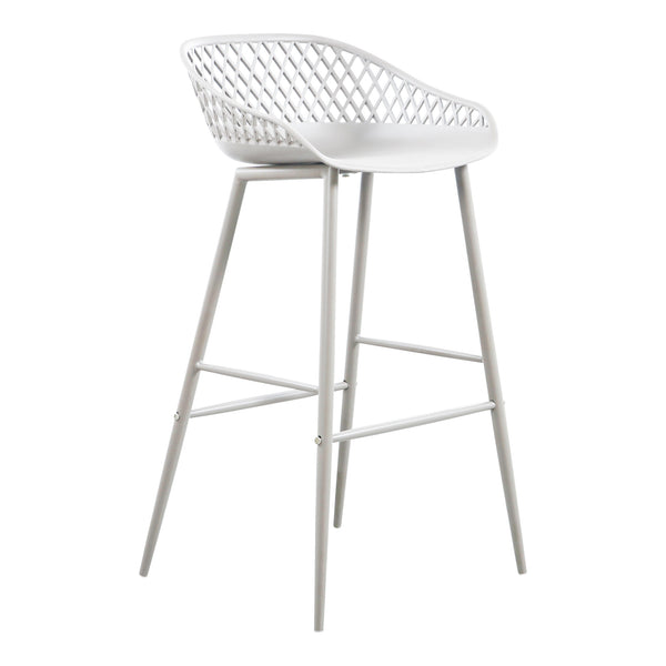 Piazza White Outdoor Barstool Set of 2