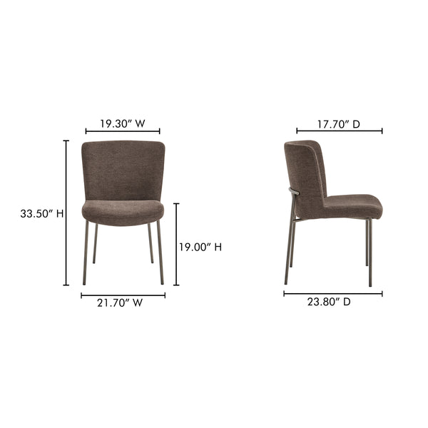 Moe's Early Dining Chair Set of 2 in Dark Brown
