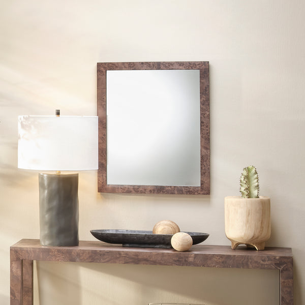 Chandler Rectangle Wood Wall Mirror, Charcoal