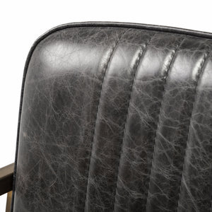 Horner Black Leather Seat w/Metal Frame Dining Chair