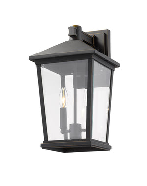 Beacon 2 Light Outdoor Wall Sconce in Oil Rubbed Bronze Finish