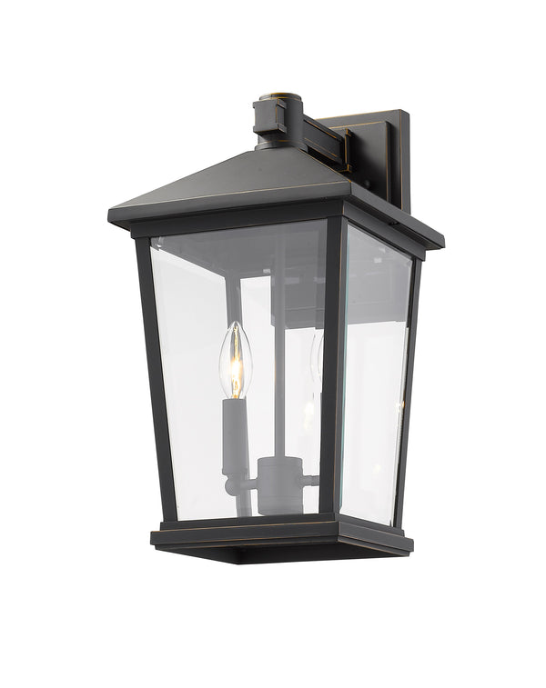 Beacon 2 Light Outdoor Wall Sconce in Oil Rubbed Bronze Finish