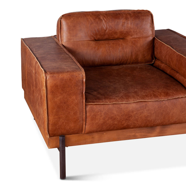 Portofino Leather Sofa Antique Ebony