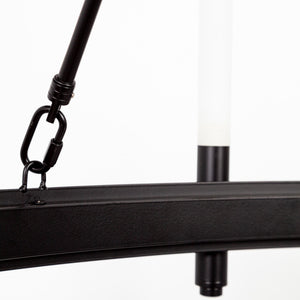 Decamp I (47.2"x36.2") Black Metal Chassis Glass Tube Twelve Light Chandelier