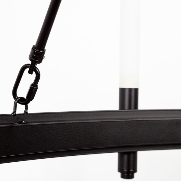 Decamp I (47.2"x36.2") Black Metal Chassis Glass Tube Twelve Light Chandelier