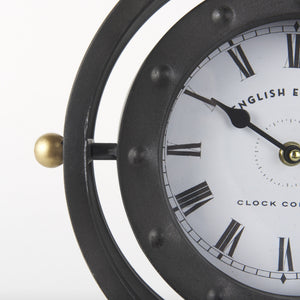 Gaston Gray Metal Circular Table Clock