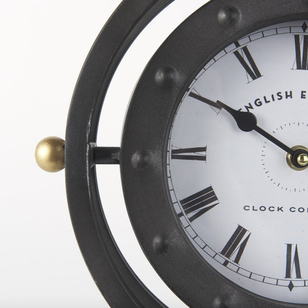 Gaston Gray Metal Circular Table Clock