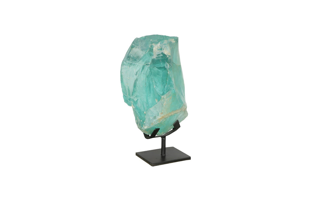 Refractory Glass Sculpture, Blue, On Base