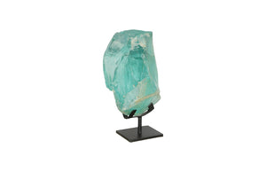 Refractory Glass Sculpture, Blue, On Base