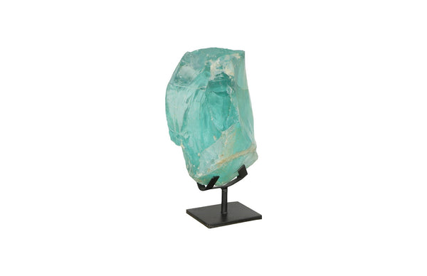 Refractory Glass Sculpture, Blue, On Base