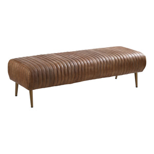 Moe's Endora Open Road Brown Leather Bench