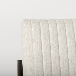 Tahoe Cream Upholstered and Black-Brown Wood Armless Dining Chair