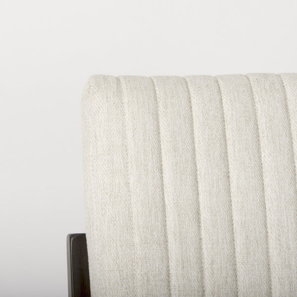 Tahoe Cream Upholstered and Black-Brown Wood Armless Dining Chair