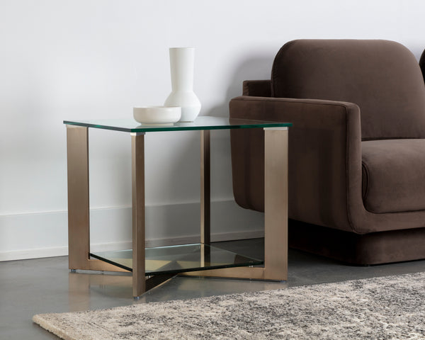 XAVIER SIDE TABLE - ANTIQUE BRASS