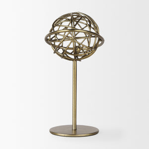 Atlas 10.0L x 8.0W x 12.0H Gold Metal Solar System Ornament
