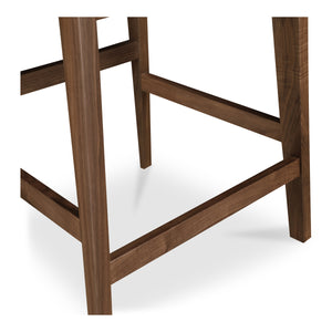 Deco Counter Stool in White with Walnut Frame