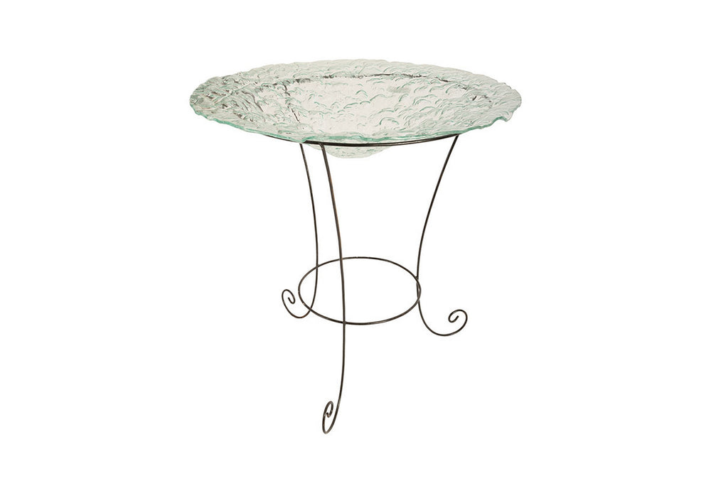 Frosted Glass Bowl on Stand, LG