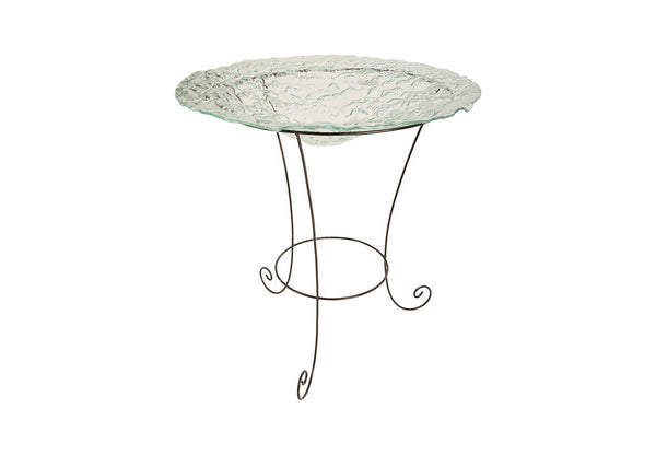 Frosted Glass Bowl on Stand, LG