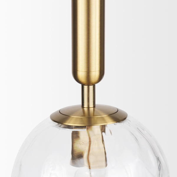 Britton Gold Metal w/ Clear Glass Globe 1-Light Pendant Light