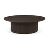 Terra 48L x 48W x 15H Dark Brown Wood Round Fluted Coffee Table