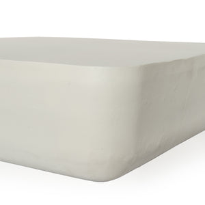 Basil Outdoor Square Coffee Table In 48 In Wht