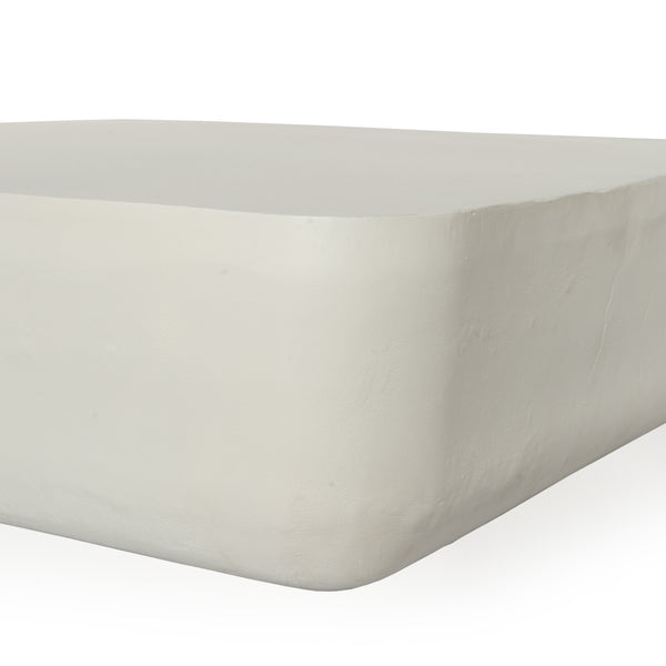 Basil Outdoor Square Coffee Table In 48 In Wht