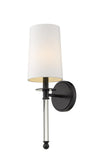 Mila 1 Light Wall Sconce in Matte Black Finish